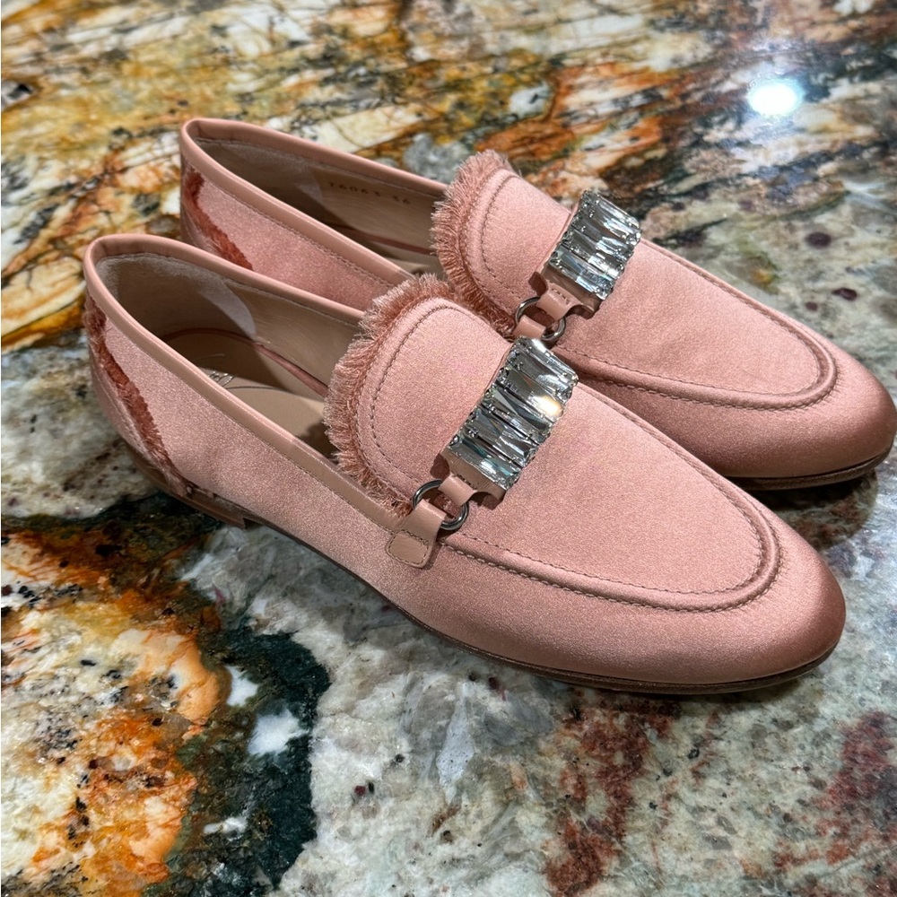 Giuseppe Zanotti Blush Pink NIB Slipper Flats ➡️SEE Size Notes $950 Raso Salmone - Picture 3 of 16